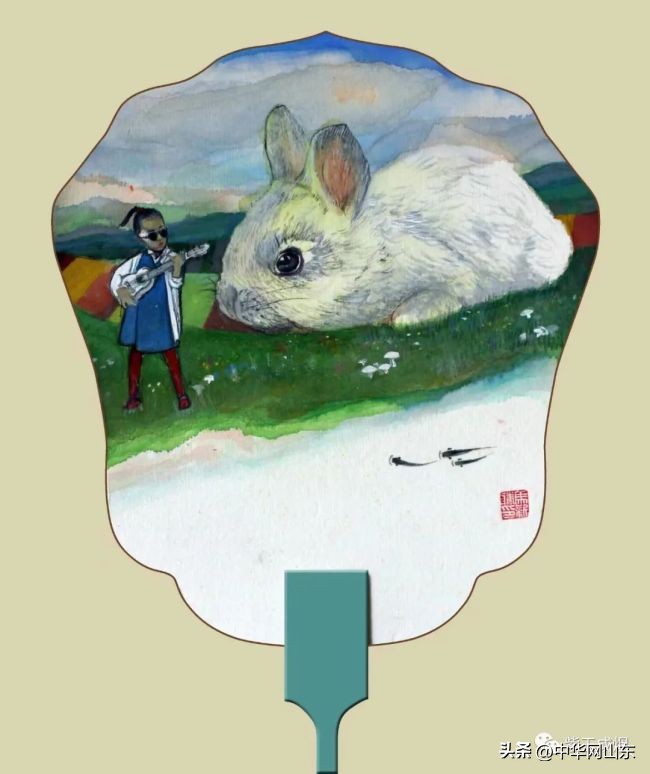 著名画家马新胜的“童画”礼物：我和兔子有个约会