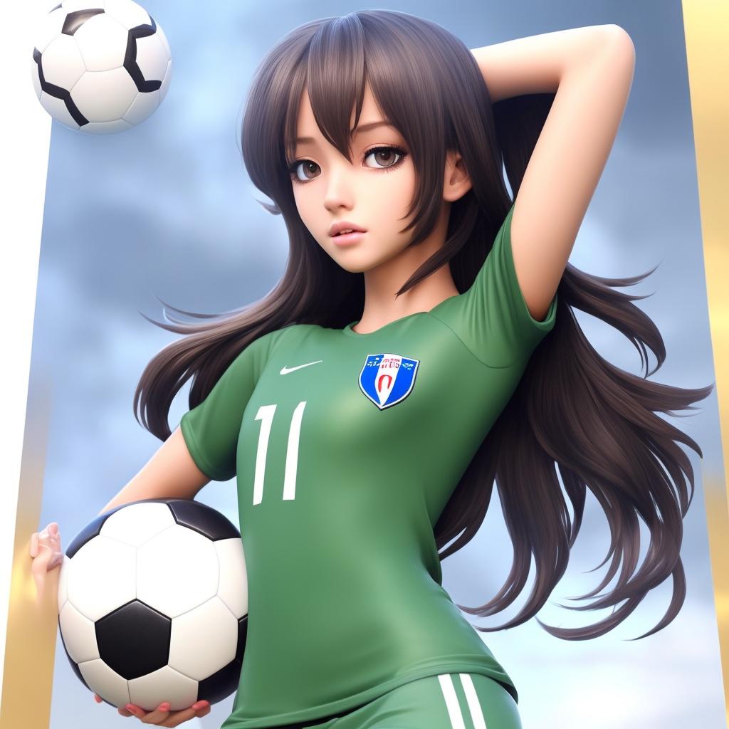 开球女球员,足球美少女