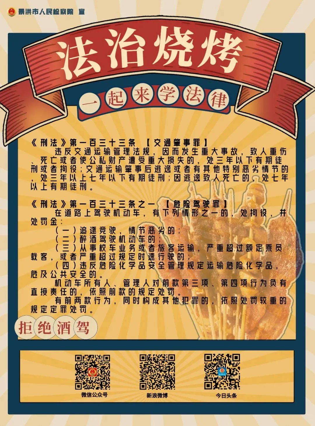 在“烟火气”中普法，让版纳烧烤火出圈！