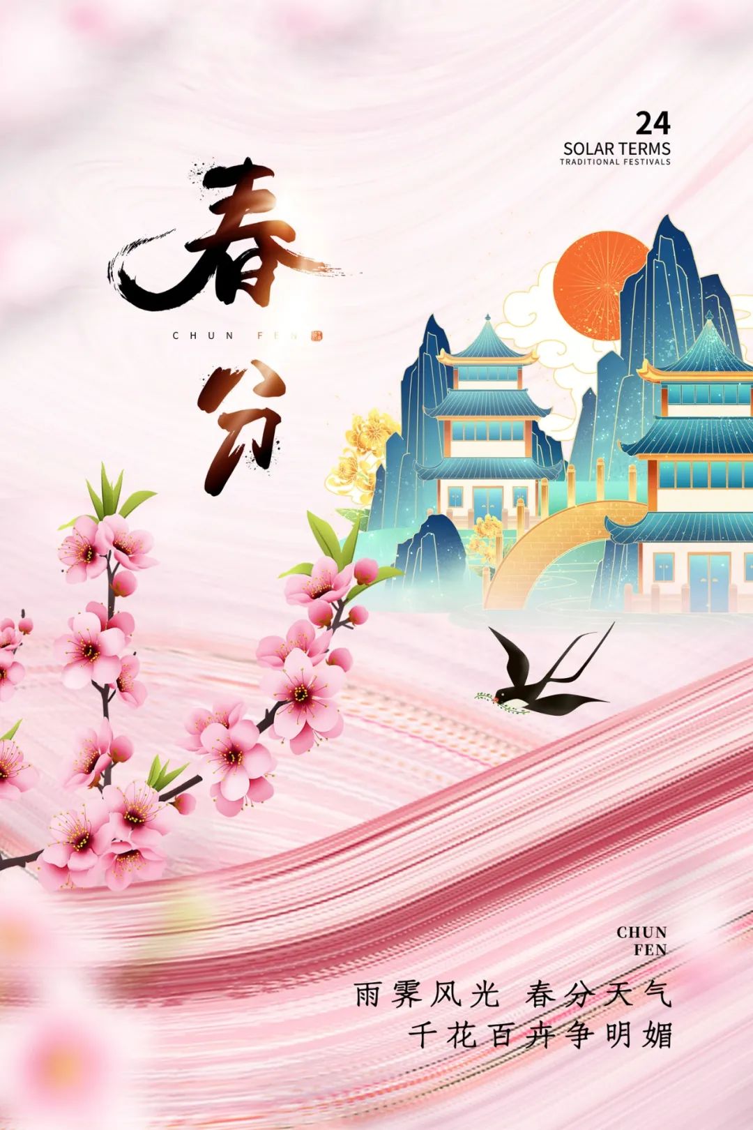 早安春分的祝福图片,今日春分早安心语