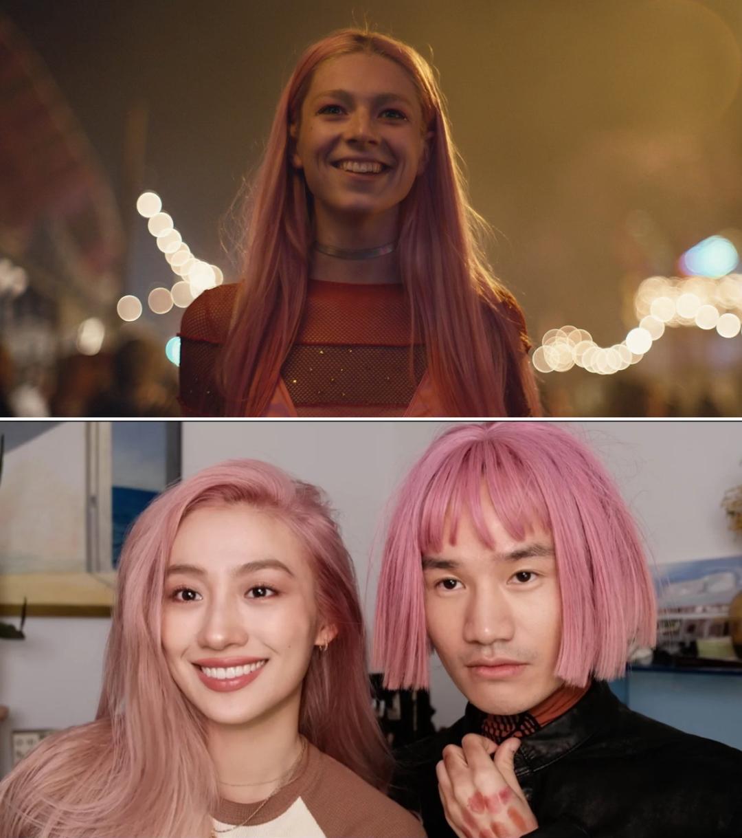 染完黑发以为很有气质,染红发颜值