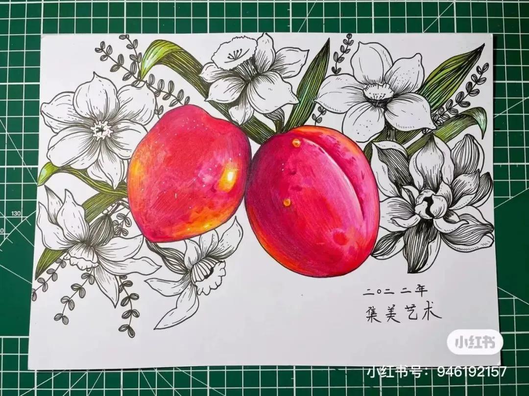 彩铅画出马克笔的效果,彩铅马克笔混合画