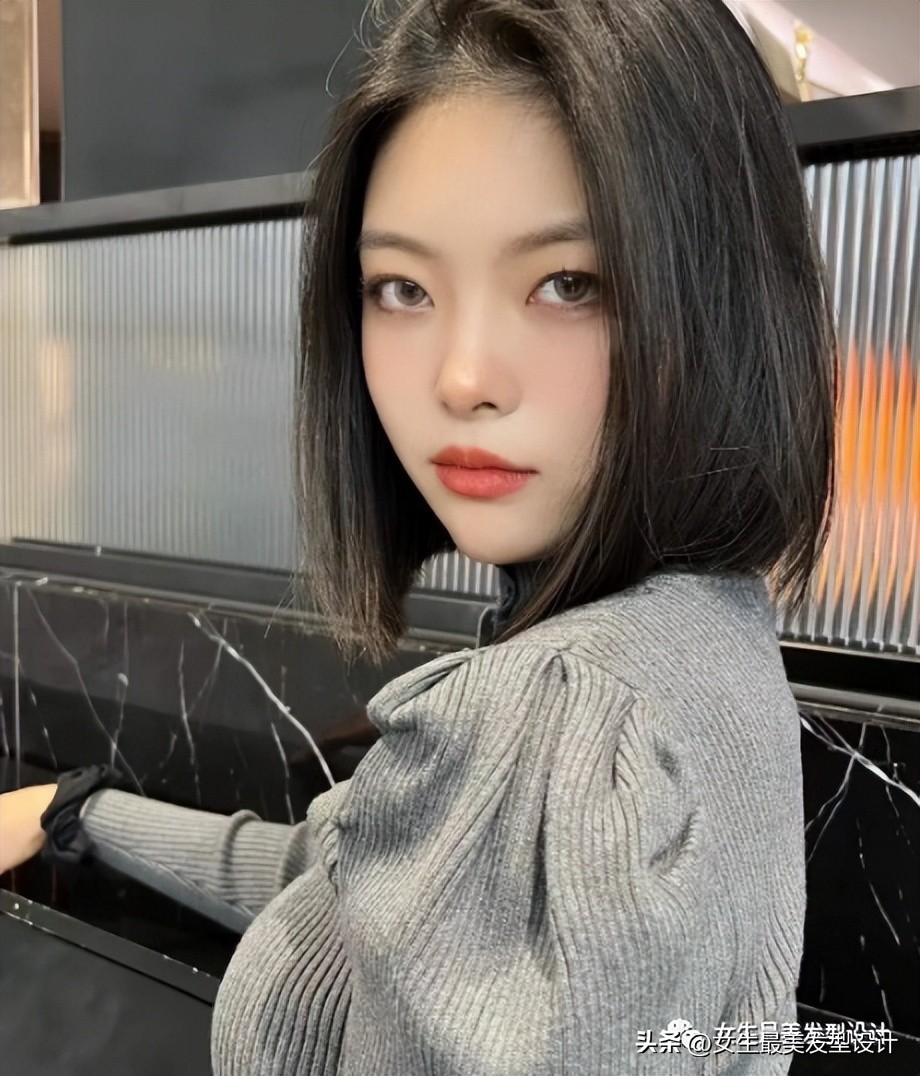 女生又酷又飒齐肩发打理,齐肩短发内扣优雅酷飒发型