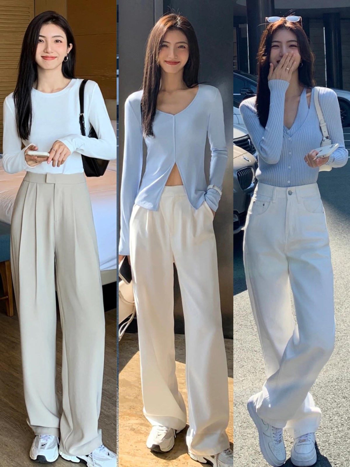 小个子显腿长裤型,小个子穿长裤怎么穿显腿长