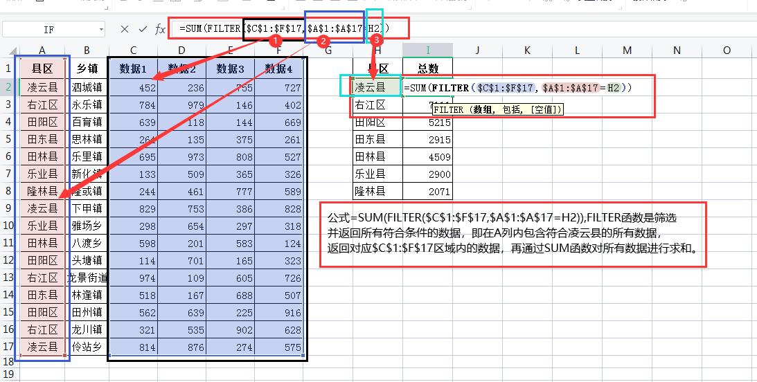 WPS表格常用的6个求和函数