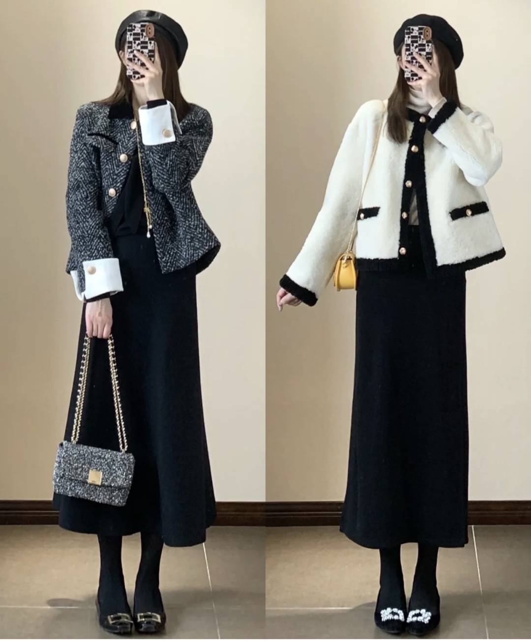 小香风半身裙怎么穿出高级感,小香风半身裙中长款搭配