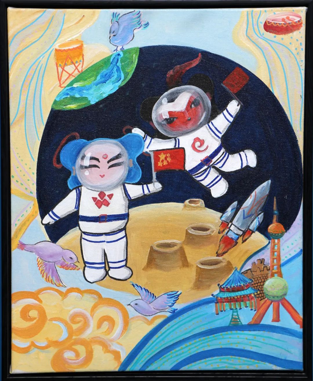 第八届儿童美术作品大赛,临沂小学生非遗主题绘画