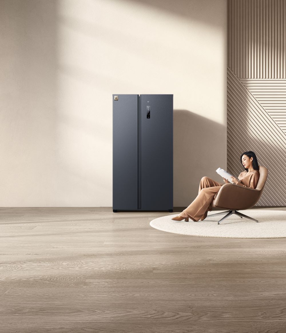 满足全家两周存储米家冰箱对开门610L墨羽岩首发价2499元