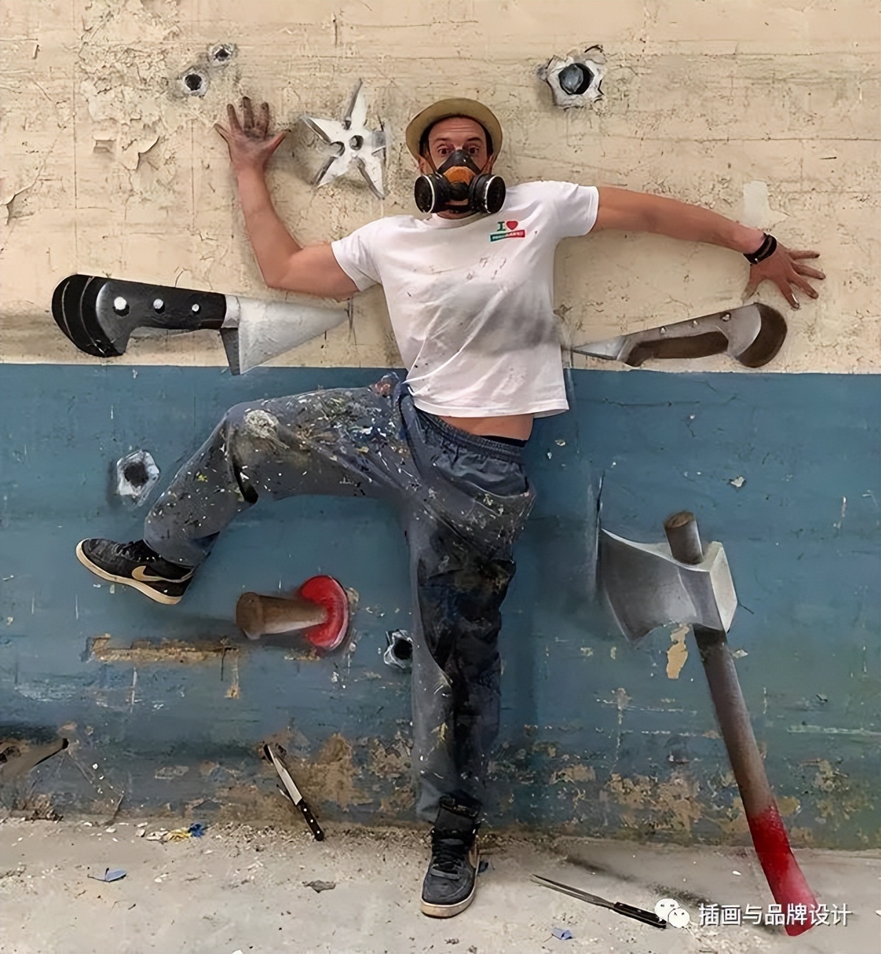 超震撼的墙绘,有视觉冲击感极简的墙绘