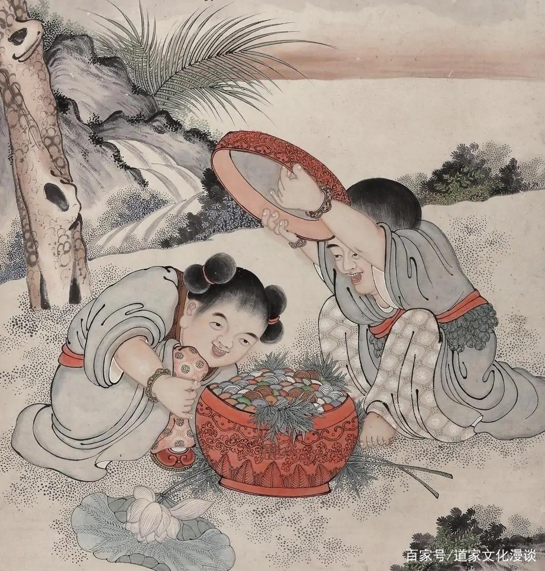 关于和合二仙的传说的画最简单,和合二仙的传说