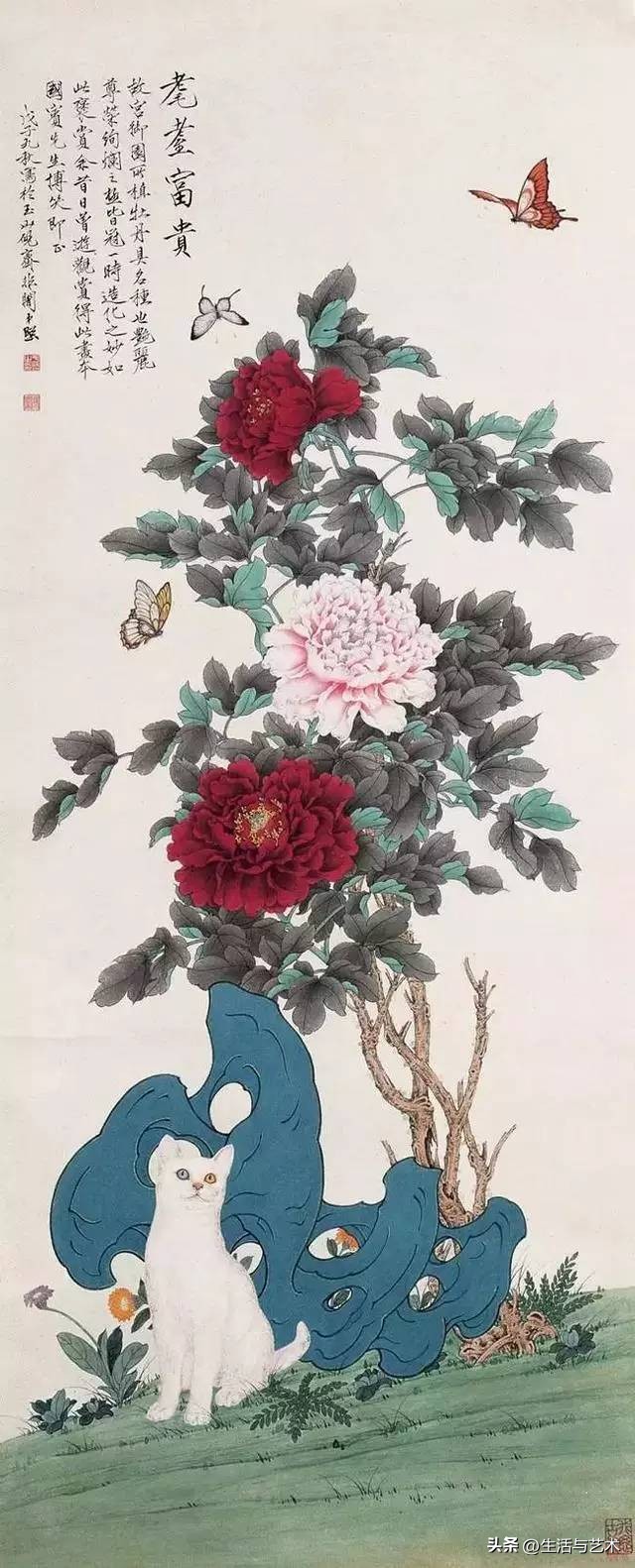 工笔牡丹和鸟白描图片欣赏,王道中工笔牡丹白描稿马蹄莲