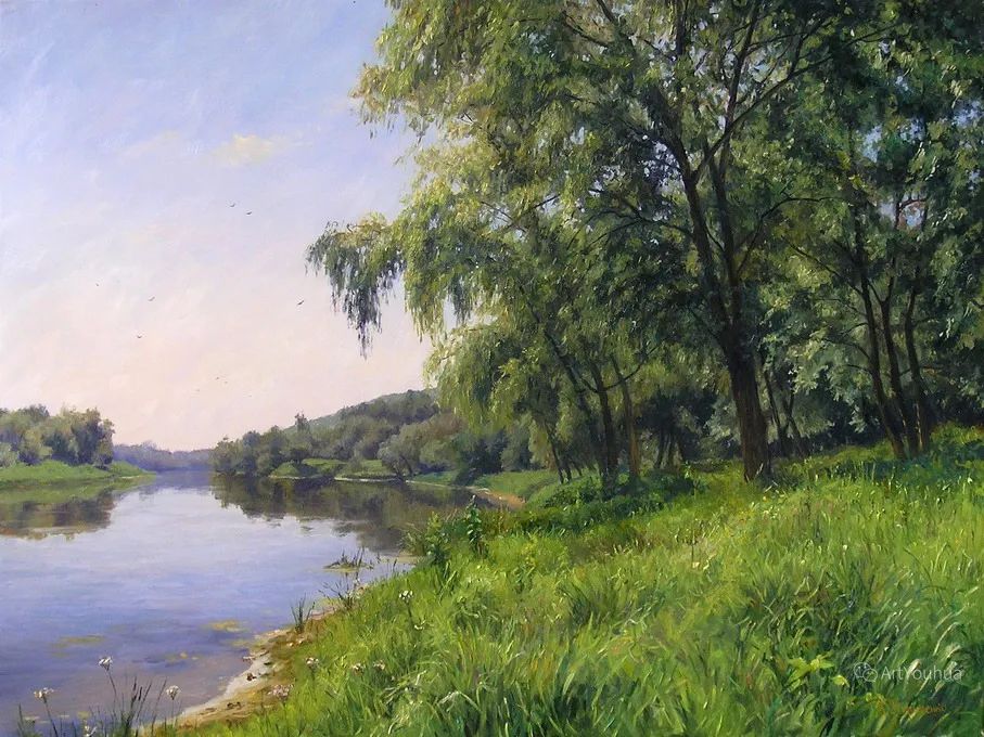 光影很强的油画风景,这油画太美了把光影画到了极致