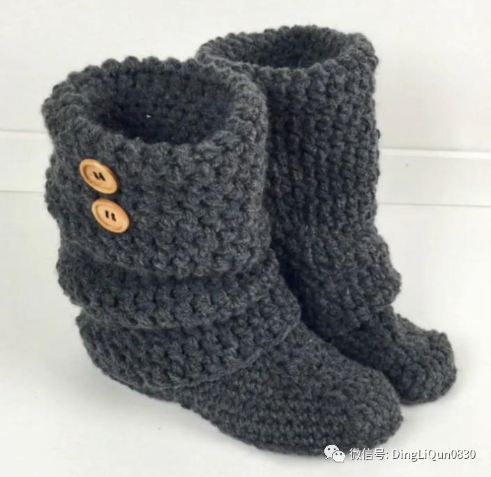 最简单的钩针编织鞋子,针织毛线鞋图案大全