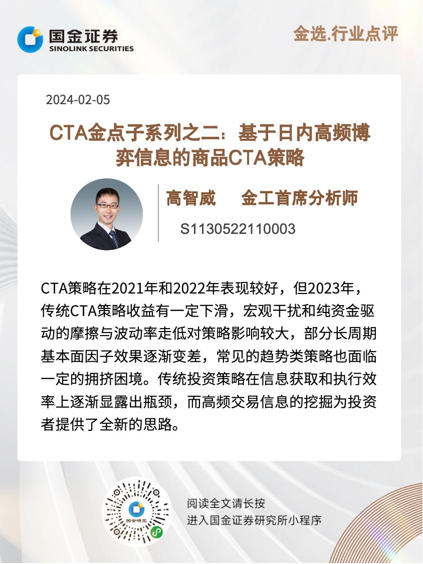 金融工程高智威丨CTA金点子系列之二：基于日内高频博弈信息的商品CTA策略
