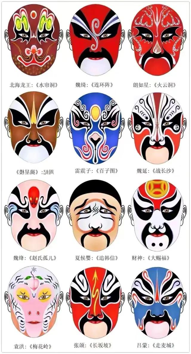 京剧脸谱图花旦高清图片,京剧脸谱十幅合集