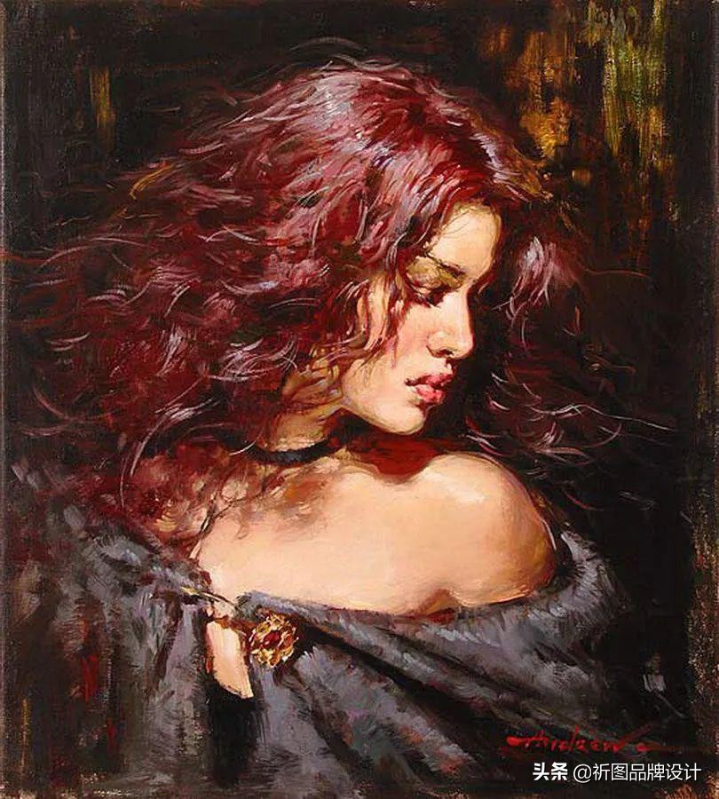 奔放狂野的舞者被安德鲁用画笔表现出来，腰窝突显的美背人体油画