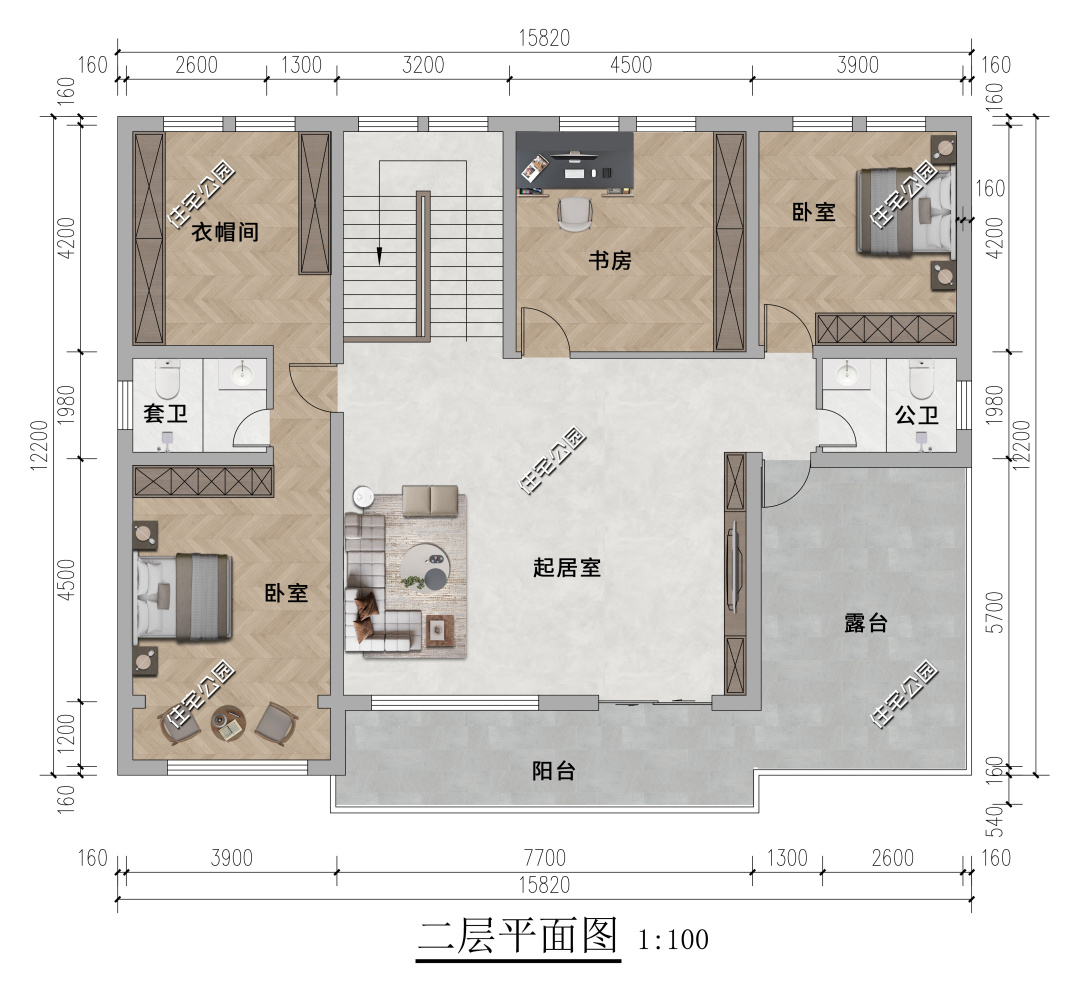 简洁大气实用二层别墅,简约新中式二层别墅