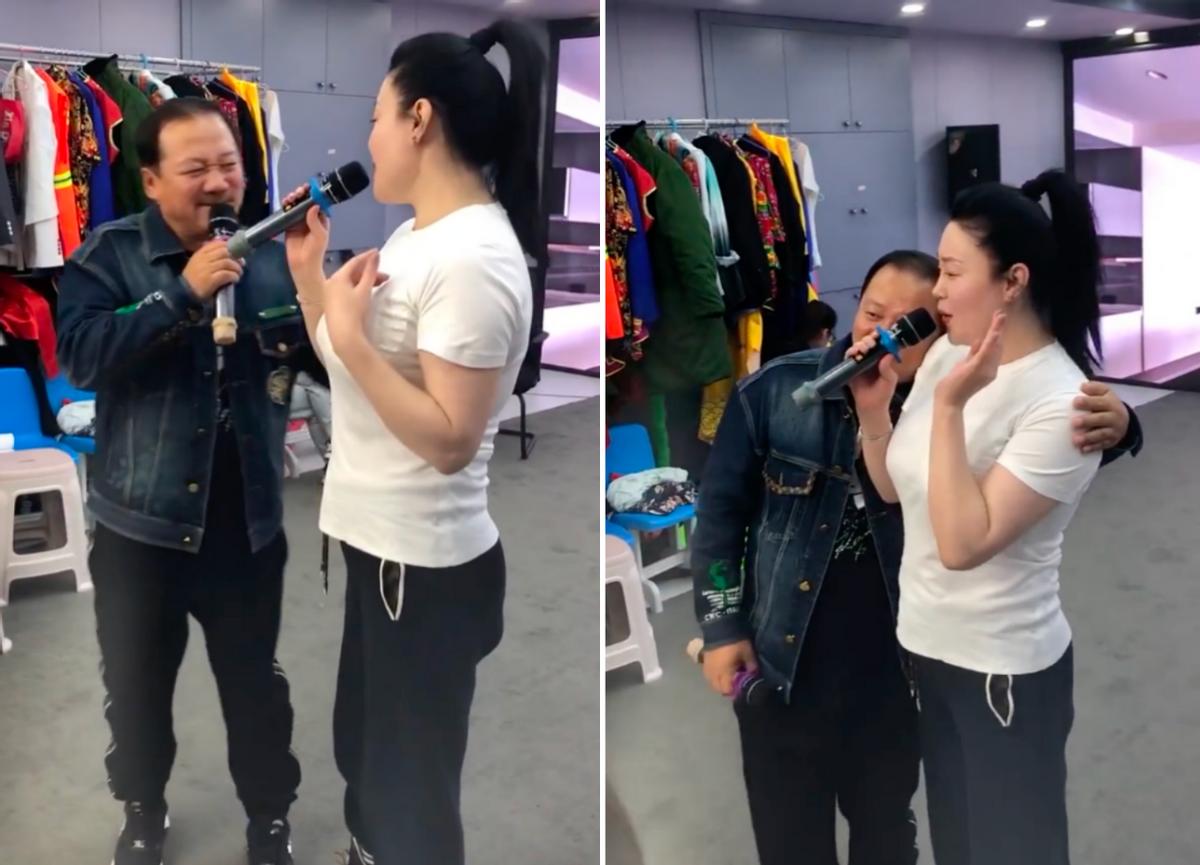 关婷娜近照明显发福，与唐鉴军合唱情歌，男方搂靠女方肩膀惹争议