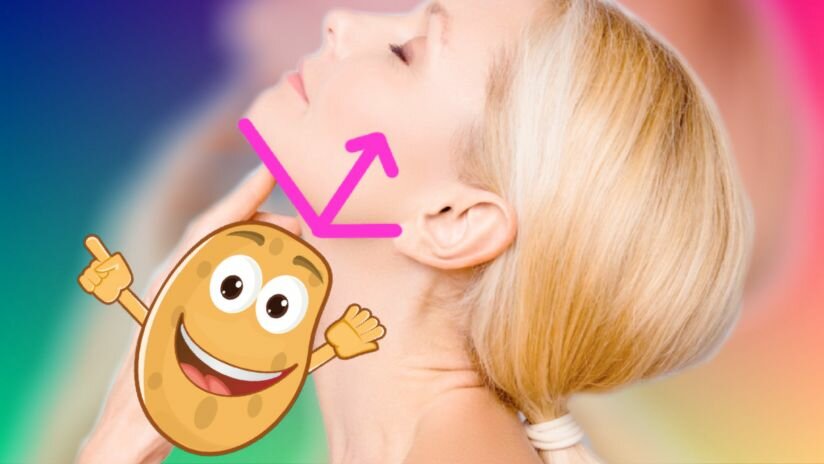 土豆提拉按摩，锐化青春角度，收紧第二下巴