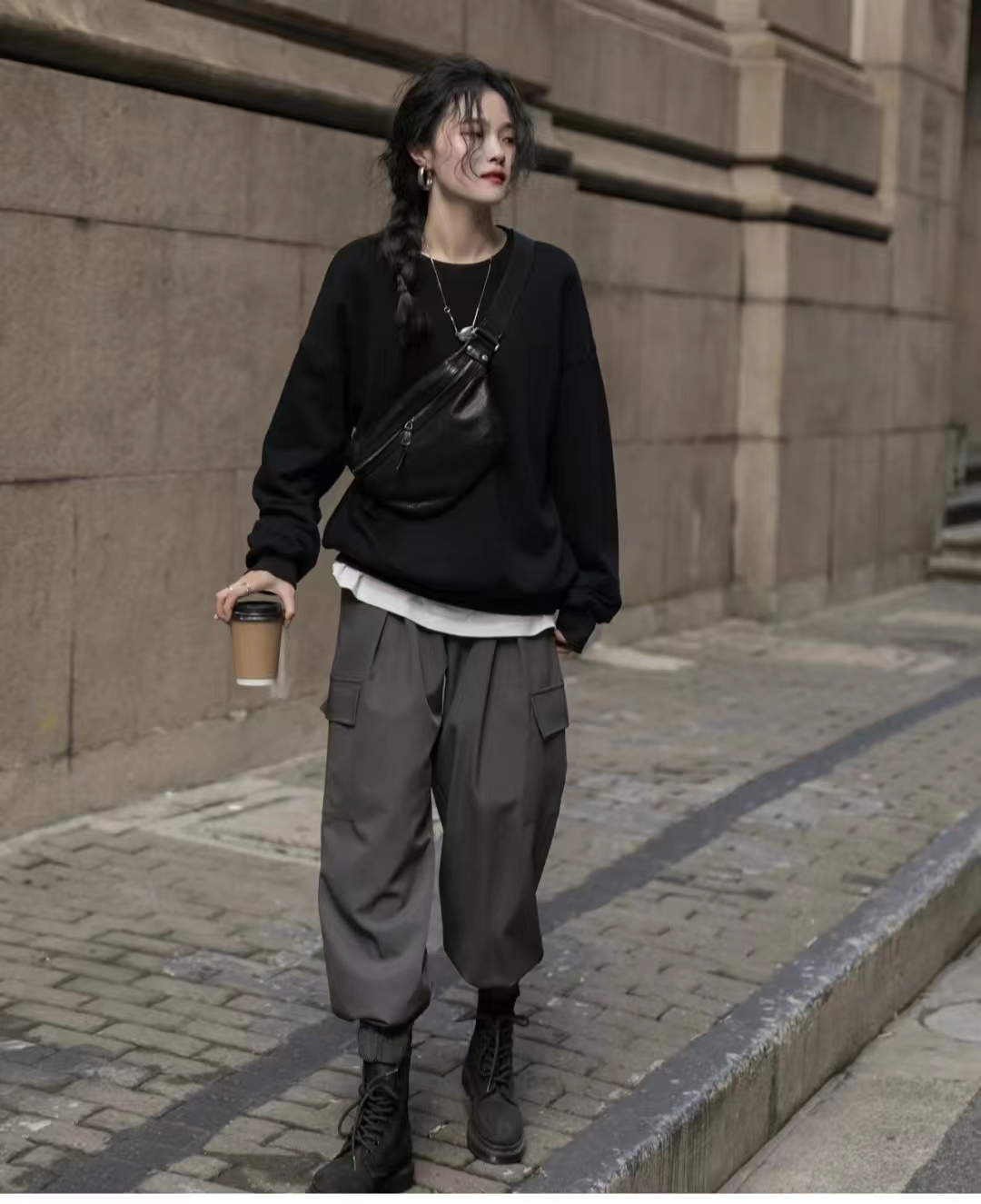 中性风卫衣穿搭女,158的村花中性风卫衣穿搭