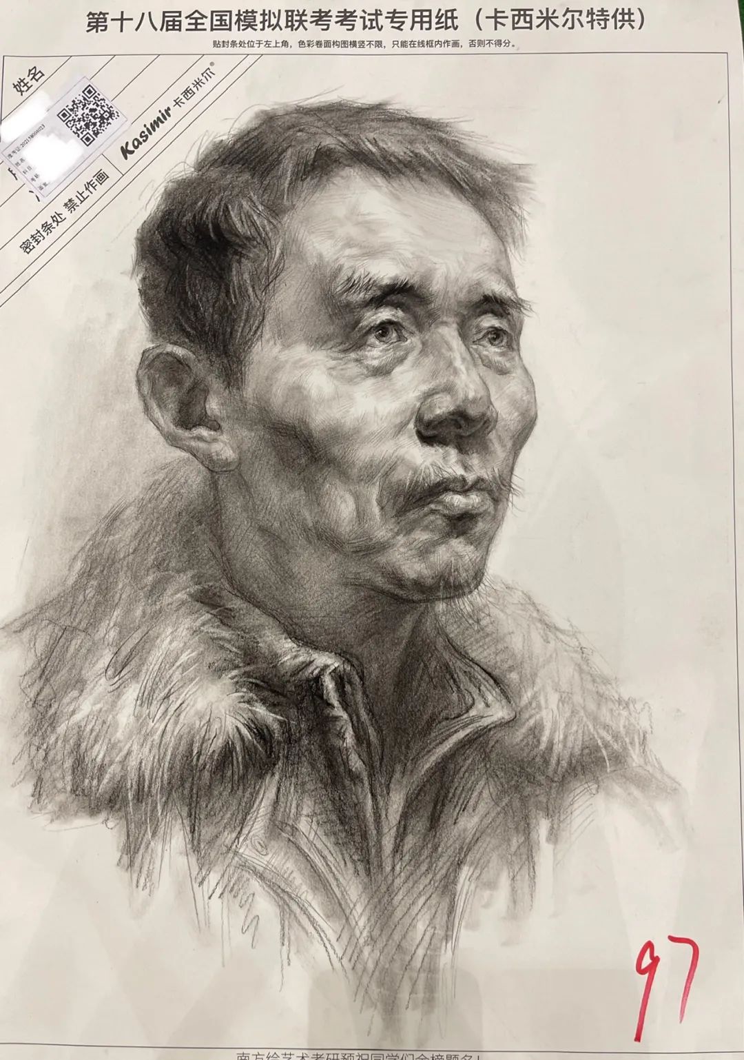 万人联考一模2024素描高分,一模静物素描高分卷