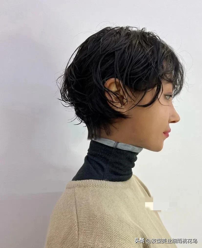 女生超短发烫发图,超短发烫发凌乱烫