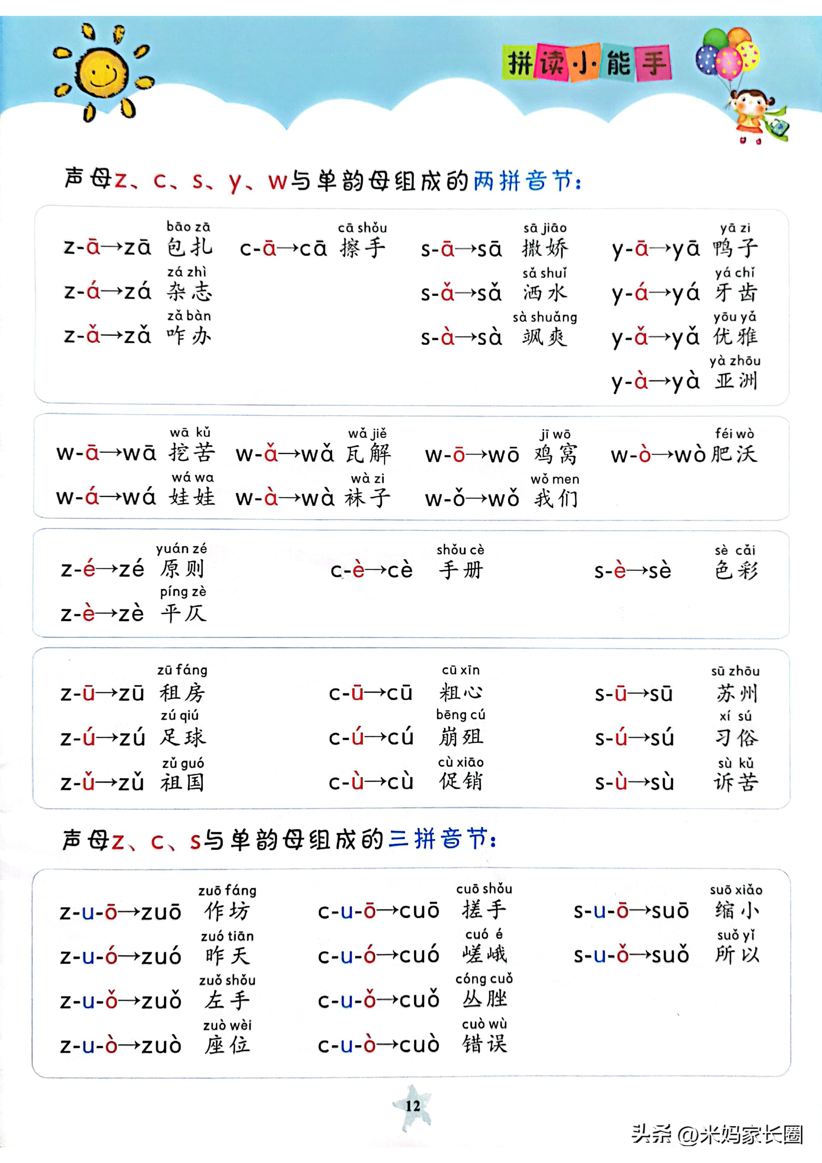 幼小衔接拼音拼读训练大全,幼小衔接复韵母拼音拼读