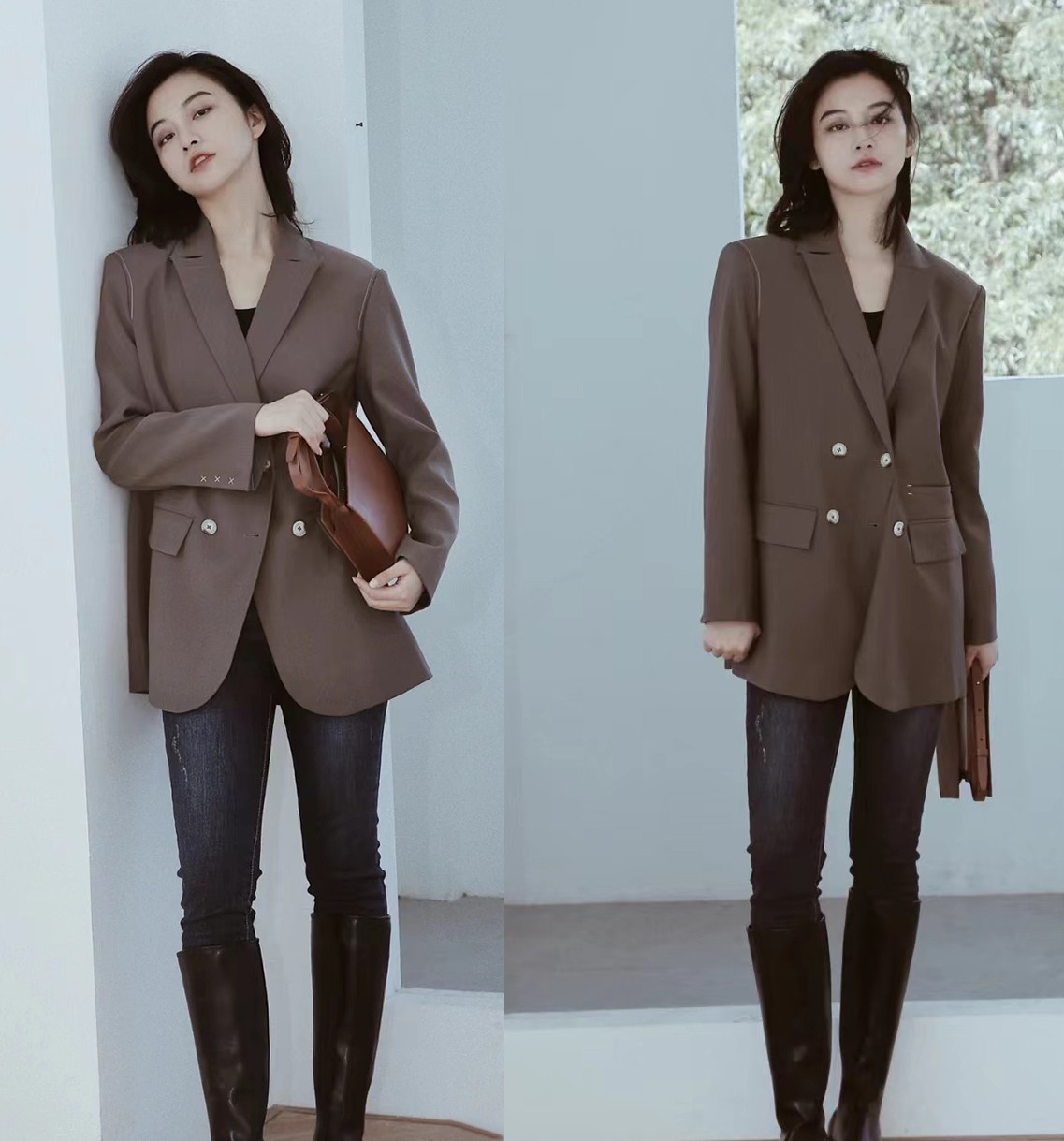 百搭清新西装搭配什么裤子,格子修身小西装搭配什么裤子好看