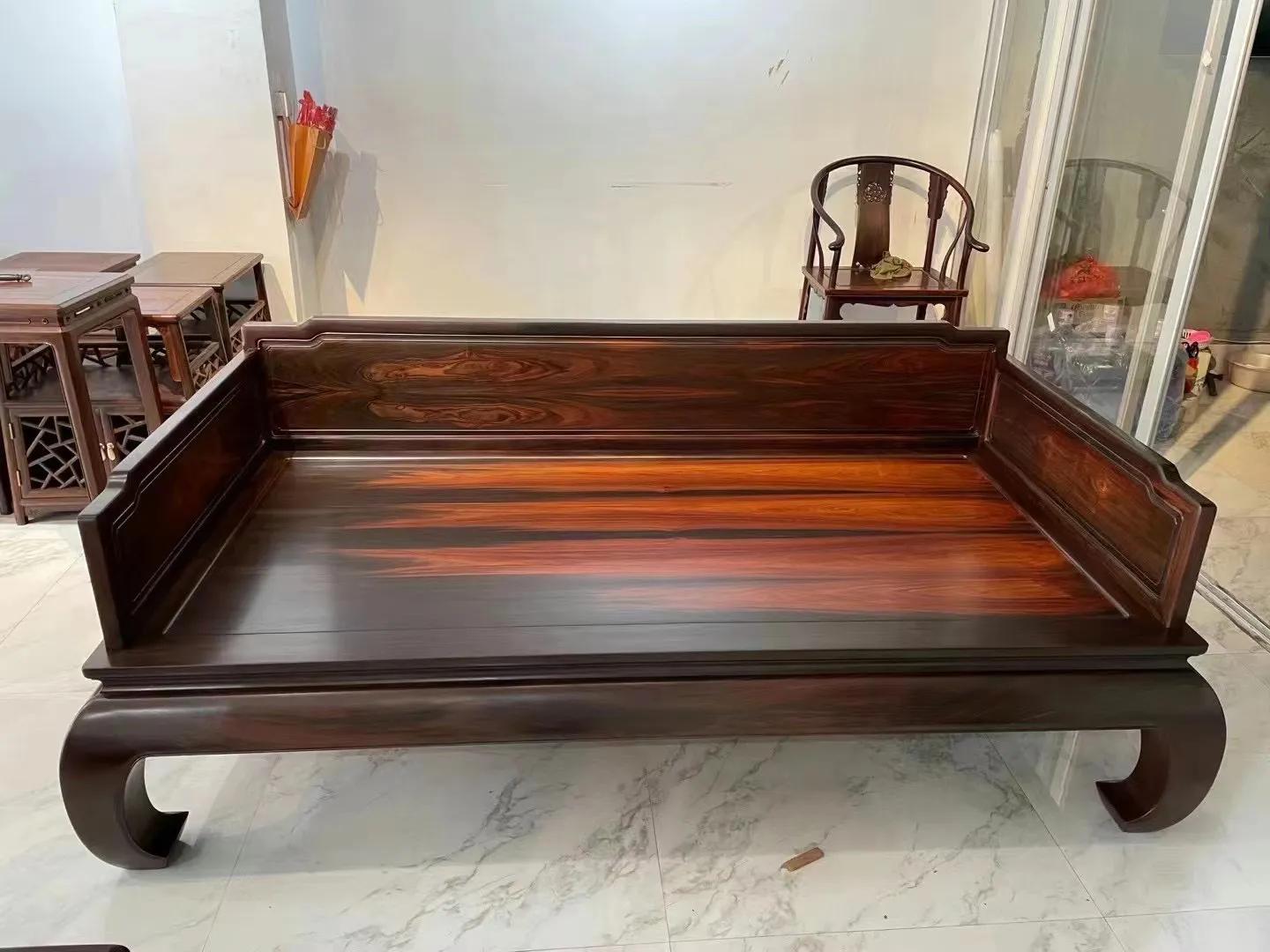 大红酸枝罗汉床两件套价格,交趾黄檀红木罗汉床报价