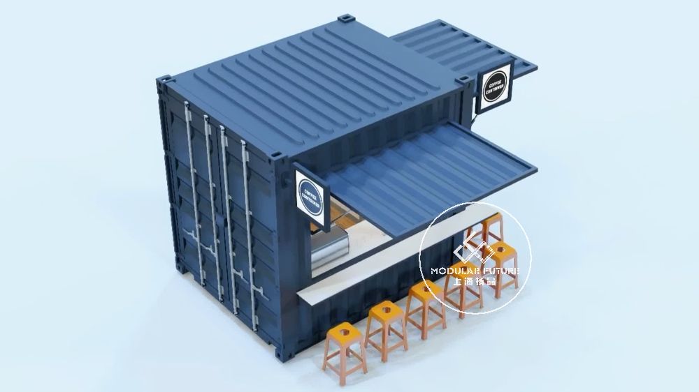 12米集装箱改造咖啡店案例,如何创意一个多功能咖啡店