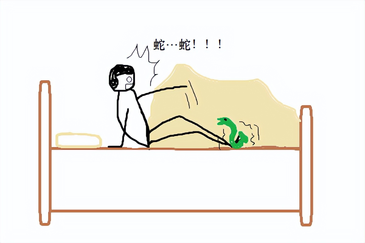 男子在床上被蛇吓视频,男子睡觉被蛇围脚