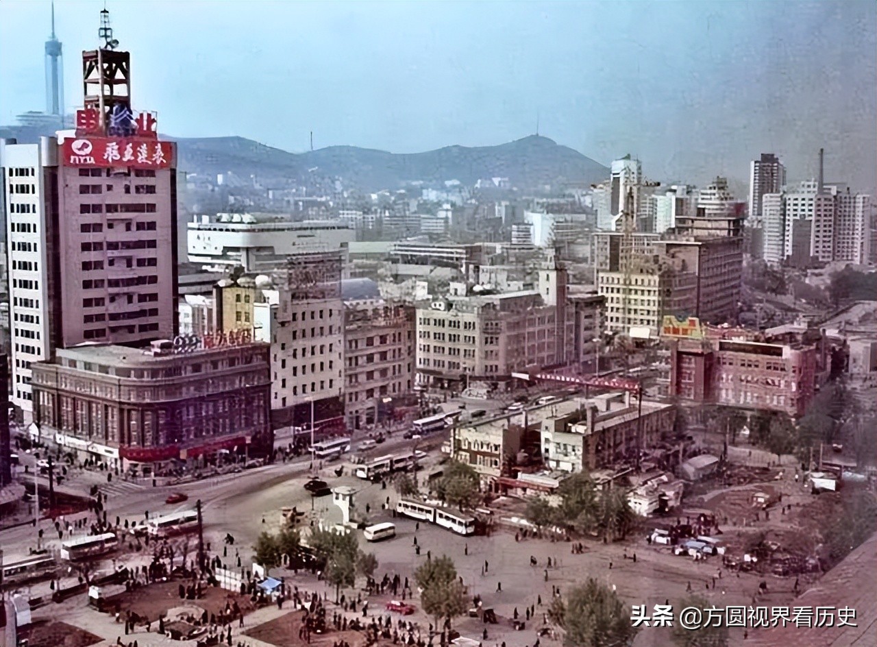 大连电车新老照片,解放前大连街老照片