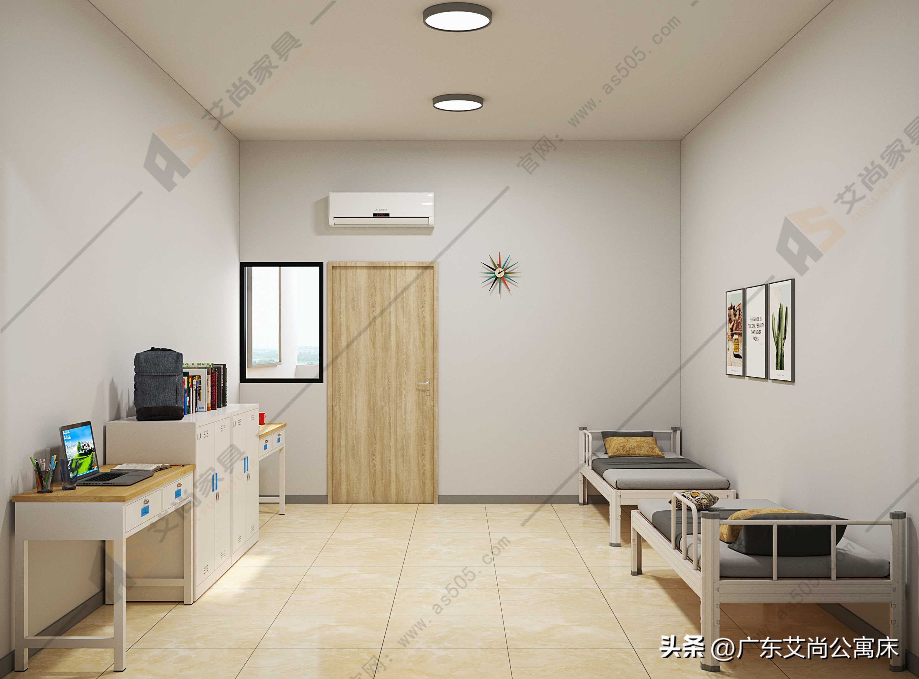 小型卧室悬空铁架床简约设计,小户型铁架阁楼床