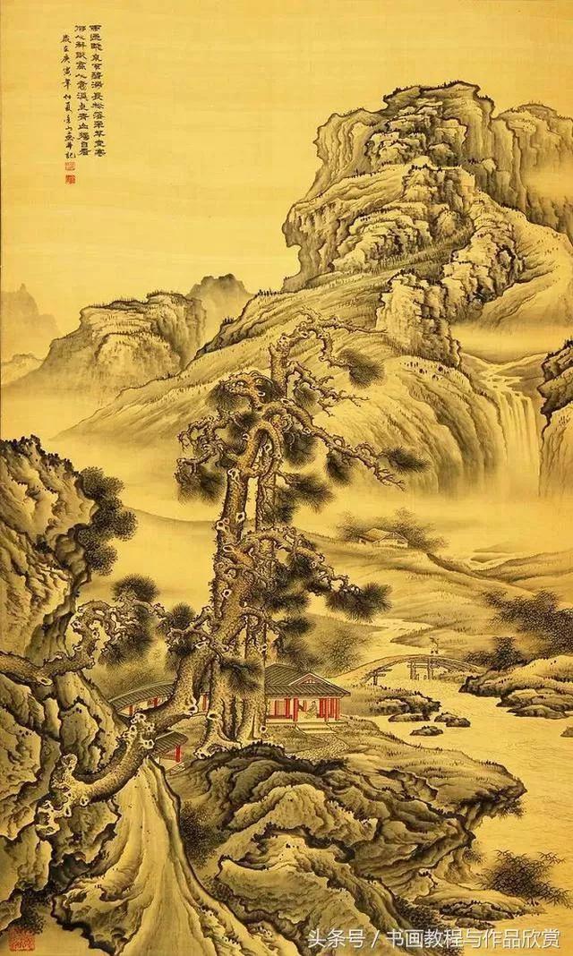 中国山水画名家作品欣赏书,清代山水画名家作品集一册
