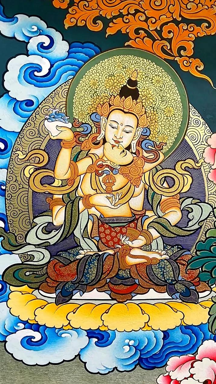 准提佛母唐卡高清壁纸,阿弥陀佛唐卡超清壁纸