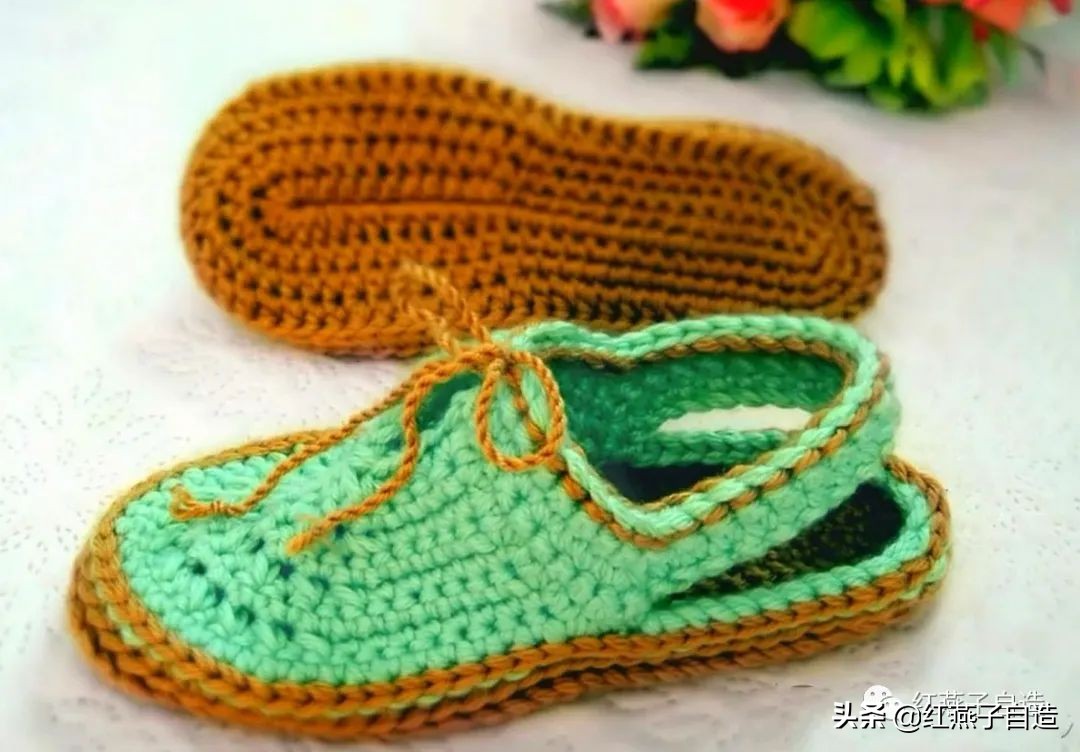 编夏天凉鞋,夏天冰丝线凉鞋镂空钩编教程