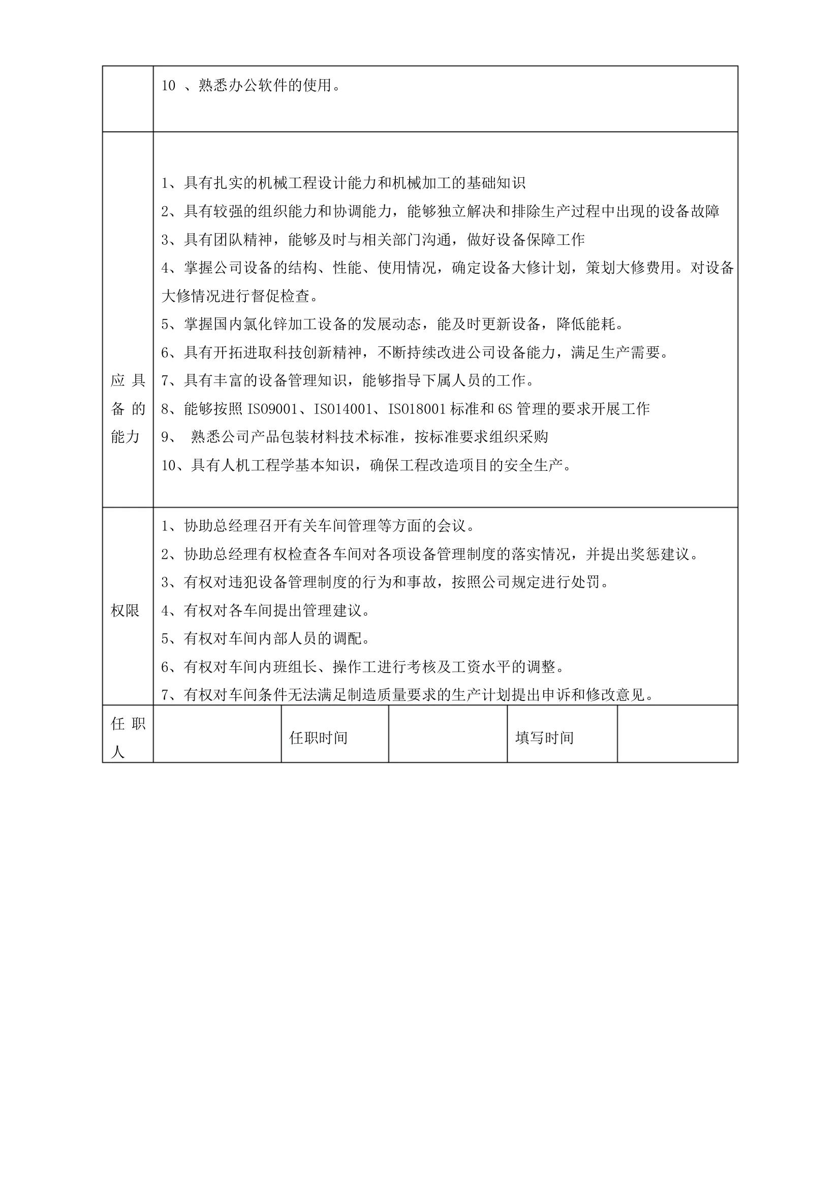 岗位职责说明书的七大原则,岗位职责说明书流程
