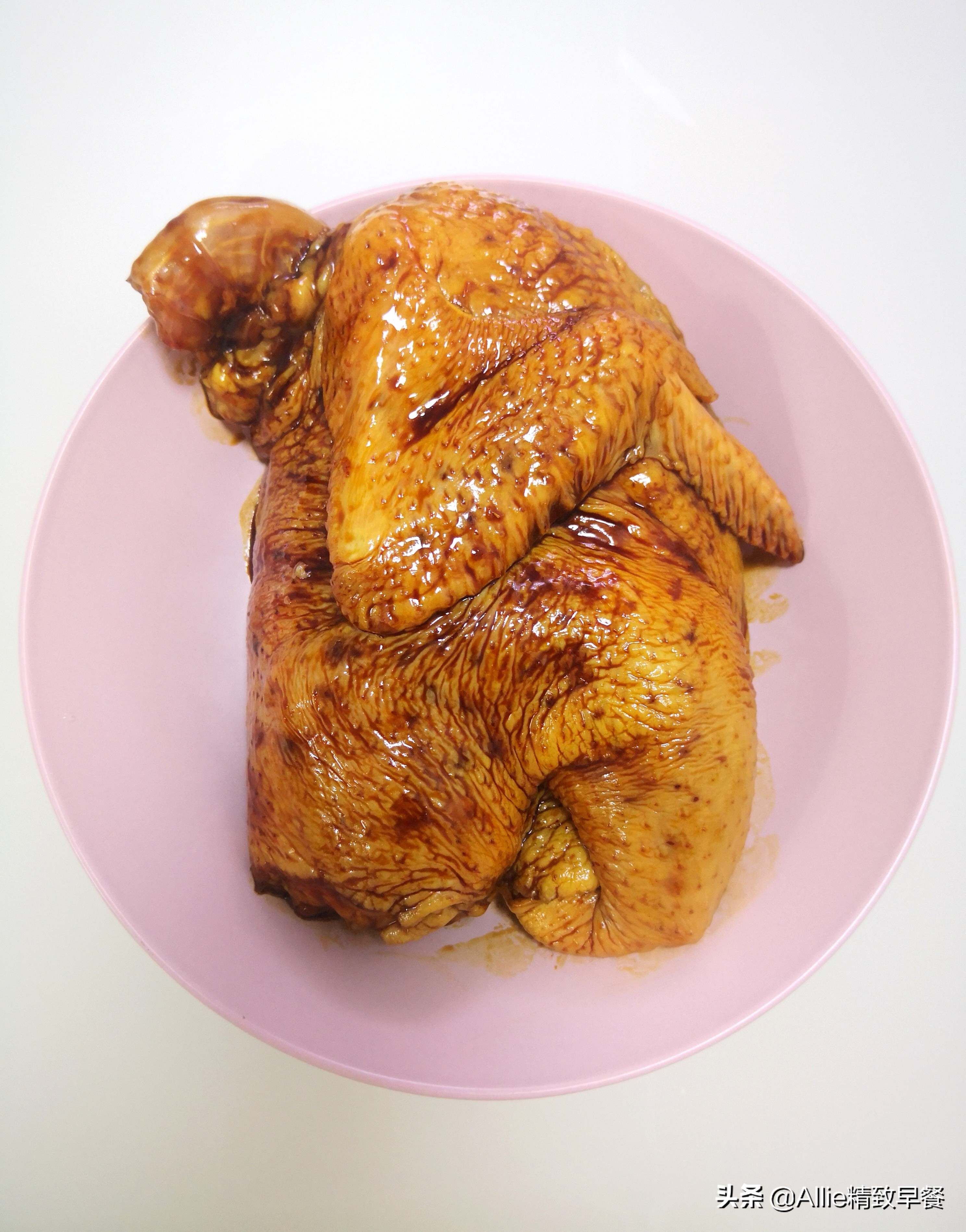 脆皮烤鸡做法烤箱教程,在家就能做的爆汁脆皮烤鸡