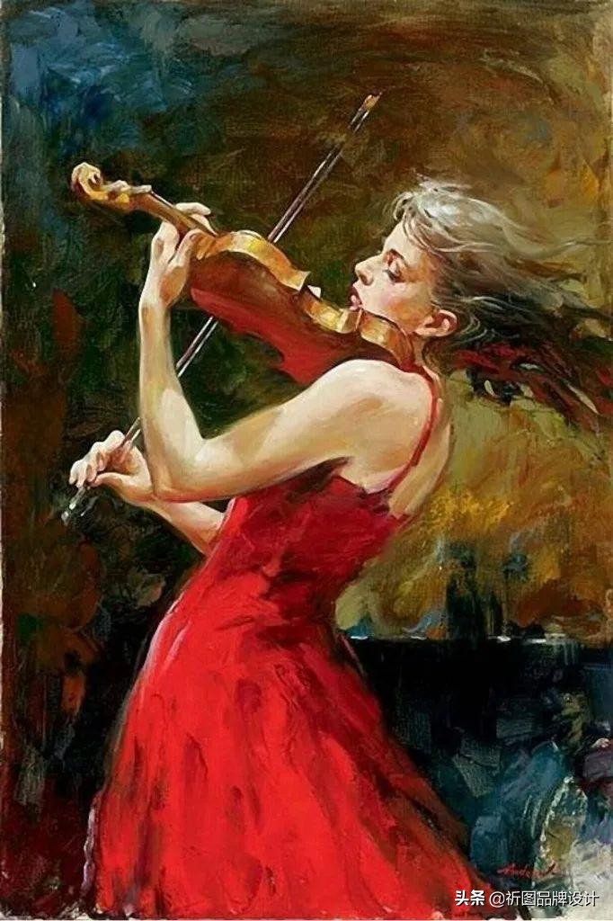 奔放狂野的舞者被安德鲁用画笔表现出来，腰窝突显的美背人体油画