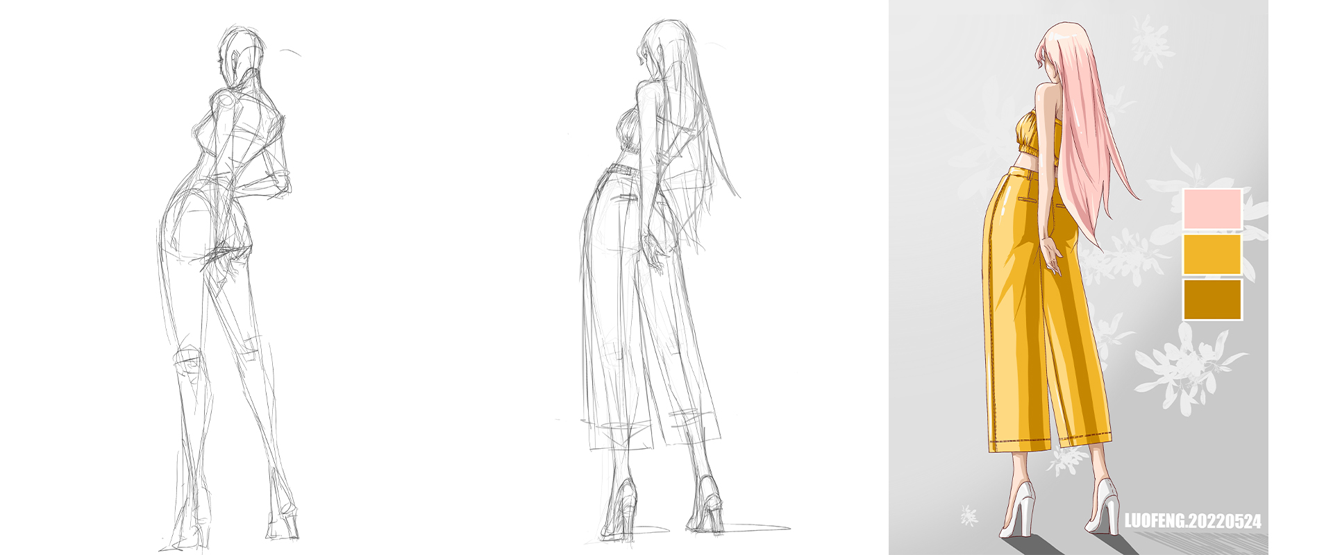 二次元服装绘画,二次元少女绘画教程动漫可爱