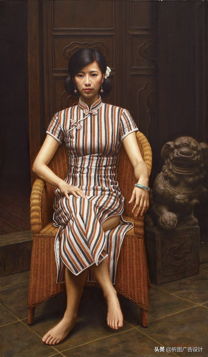 艺术家顾致农教授油画作品——古典美女人体油画欣赏