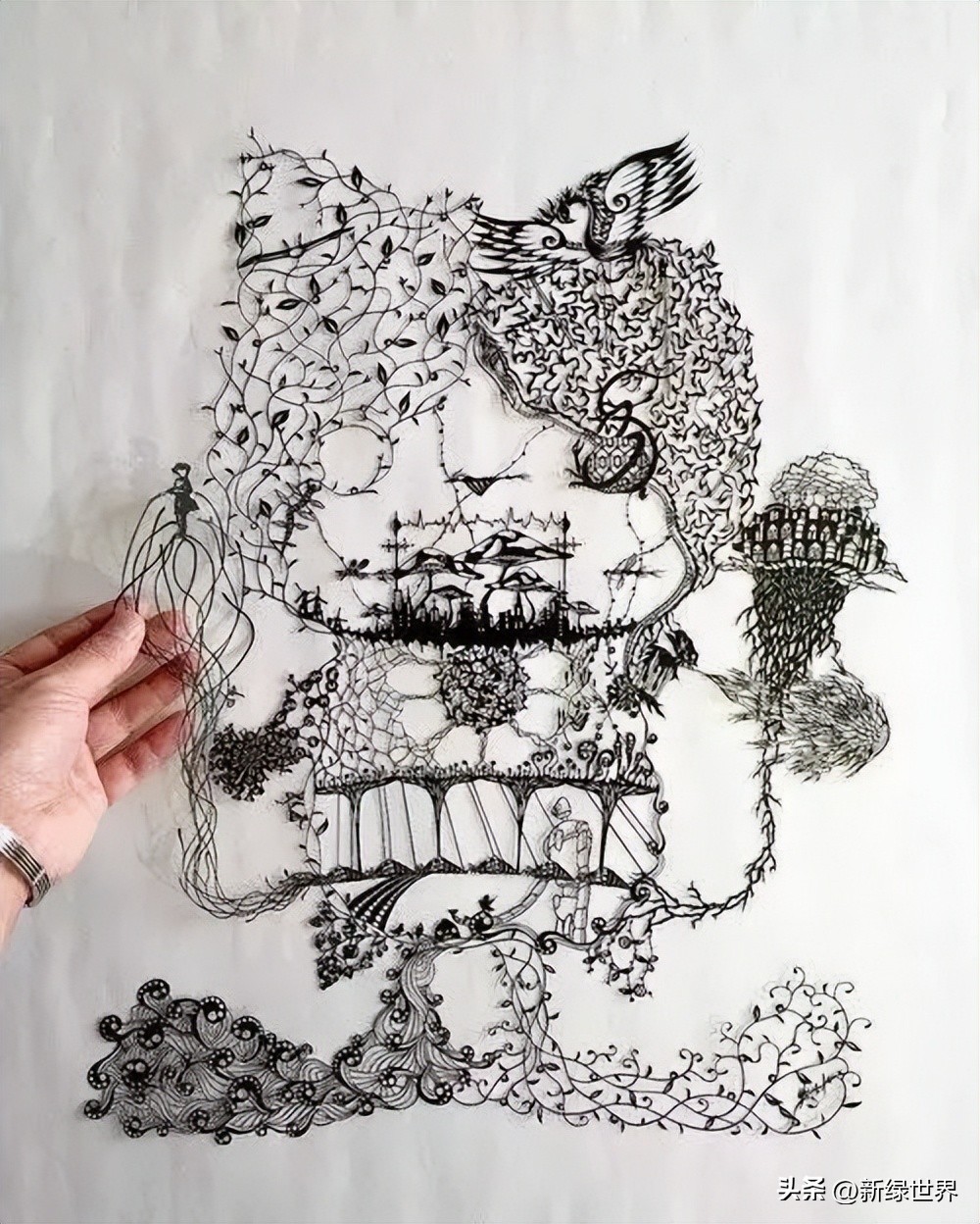 纸艺作品绘画,千变万化的纸艺术作品