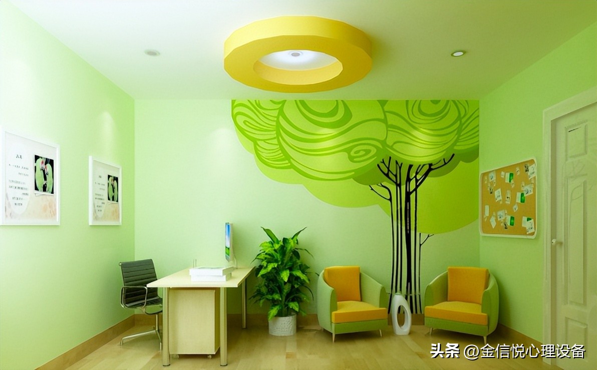 心理健康疏导室设计10平米,单位心理咨询室布置效果图