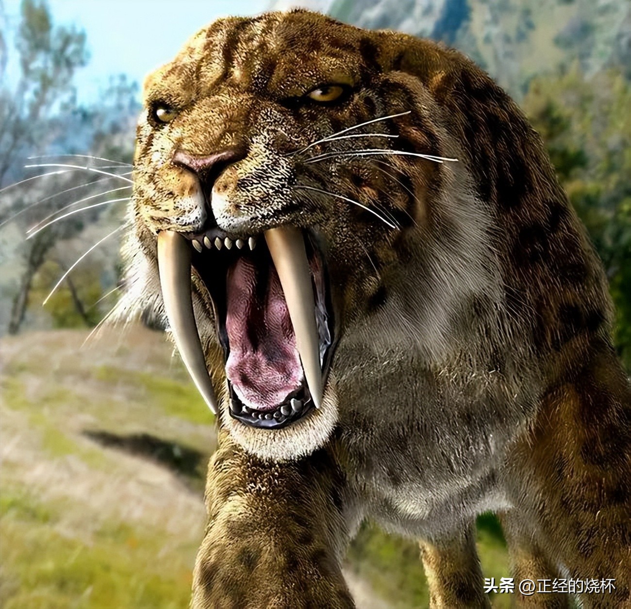 剑齿虎与人类的体型对比图片,剑齿虎最怕什么物种