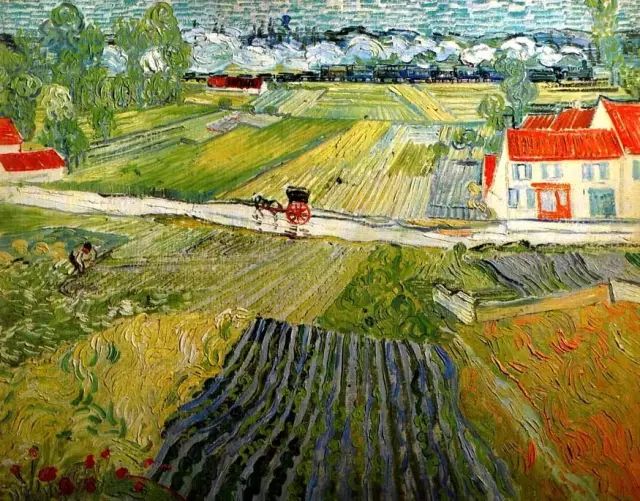 世界油画向日葵,梵高金色麦田油画临摹教程