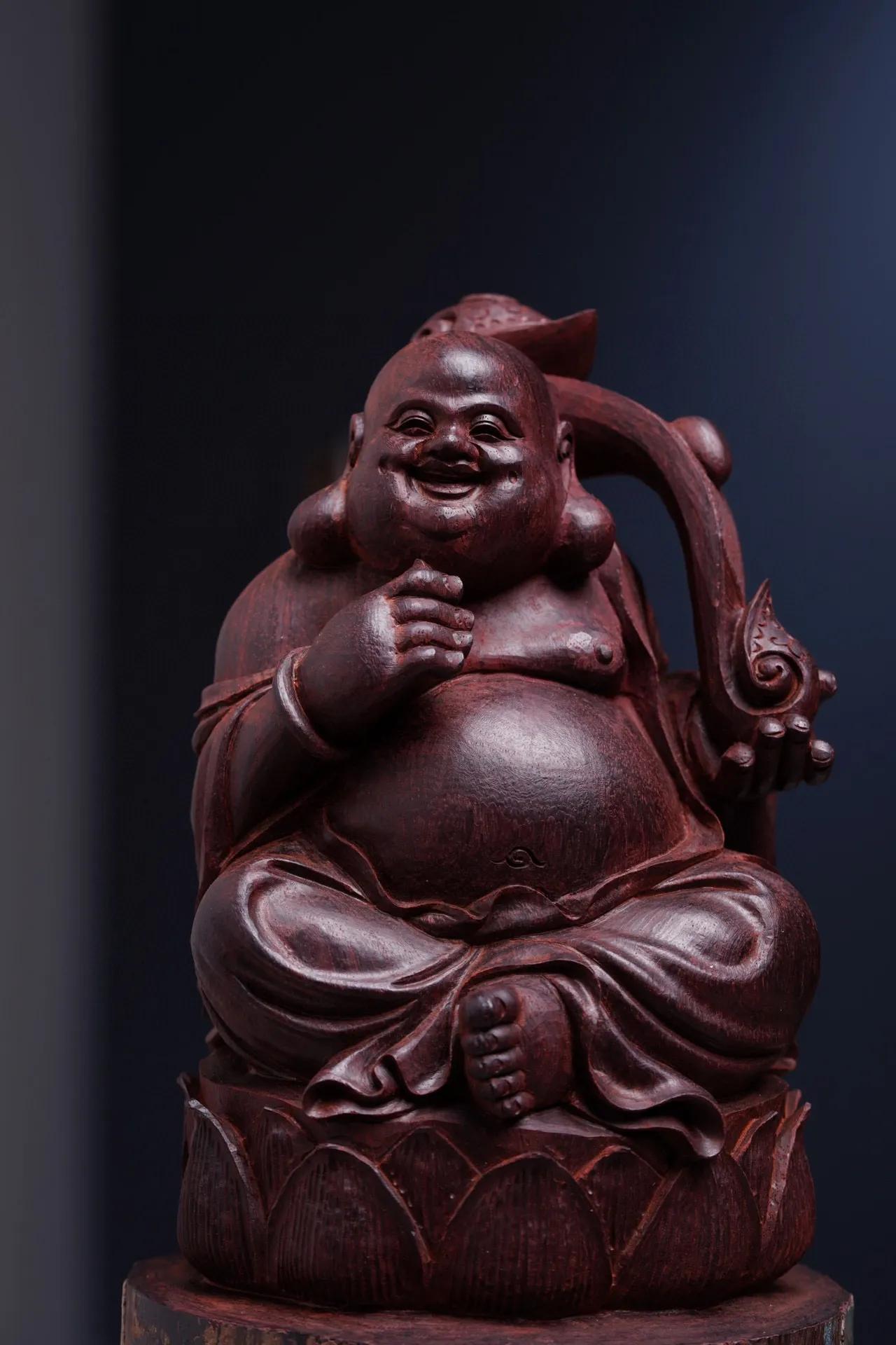 印度小叶紫檀观音,印度小叶紫檀弥勒佛像