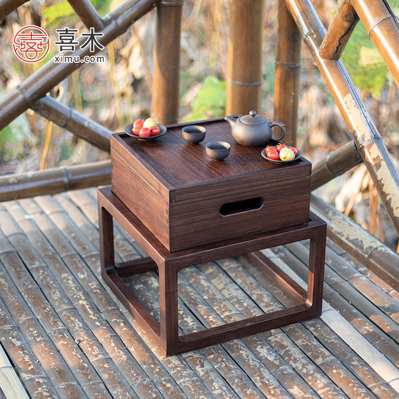 实木茶几雅致灰,实木茶几高级感