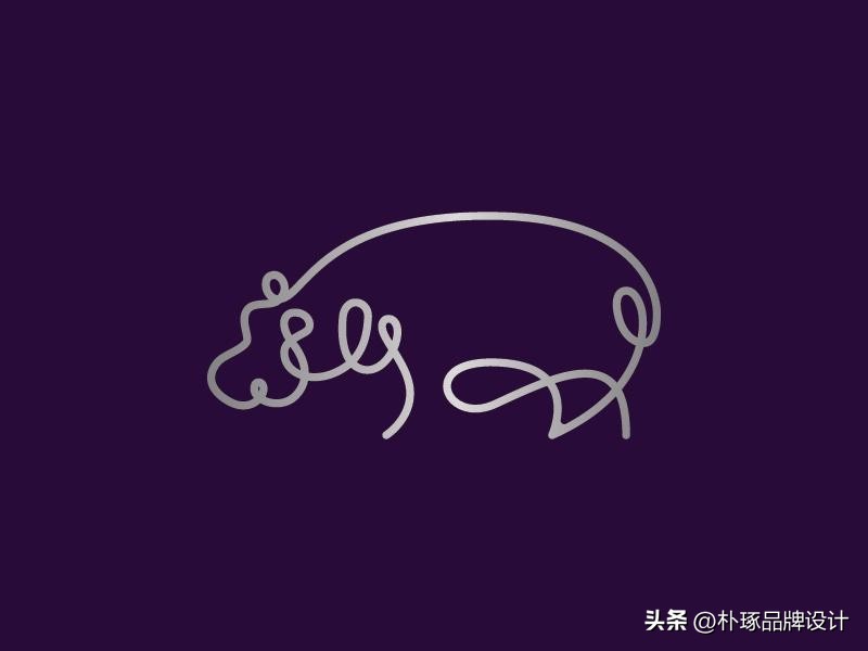 张开血盆大嘴IP动物形象河马元素logo创意集锦