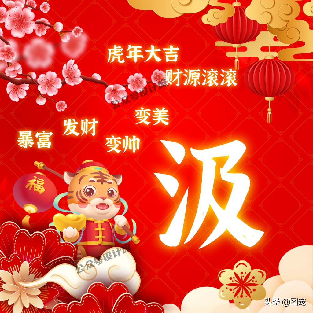 2023姓氏头像最新款虎年大吉,2022虎年姓氏头像好运霸气