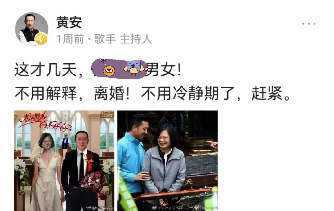 爱*歌国**手黄安和蔡英文“结婚、离婚”始末